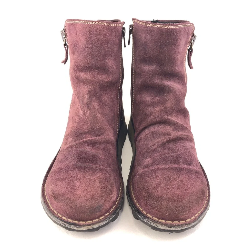 Fly London Marl Purple Suede Ankle Boots EUR 39